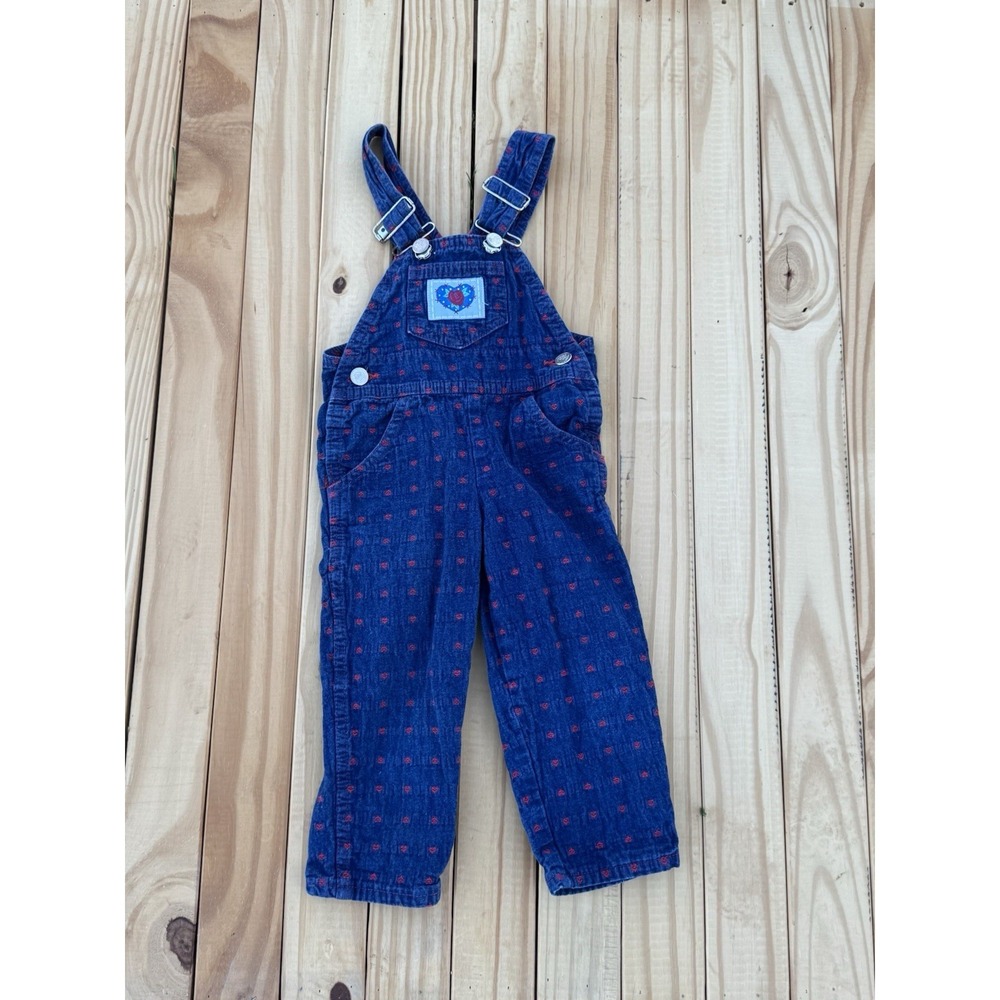 Vintage‎ 2T Heart Overalls Liberty Made In USA Blue Cowgirl Farm Ranch